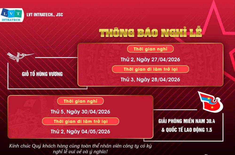 THÔNG BÁO LỊCH NGHỈ LỄ 30/04 - 01/05